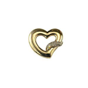 Gabriel & Co. 14K Yellow Gold Diamond Open Heart Pendant #23401